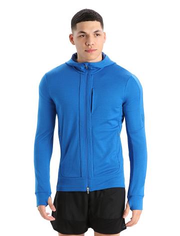 Pánské Mikiny S Kapucí Icebreaker Merino Quantum III Long Sleeve Zip Královská Modrá Tmavě Blankyt | CZ 1679QMAZ